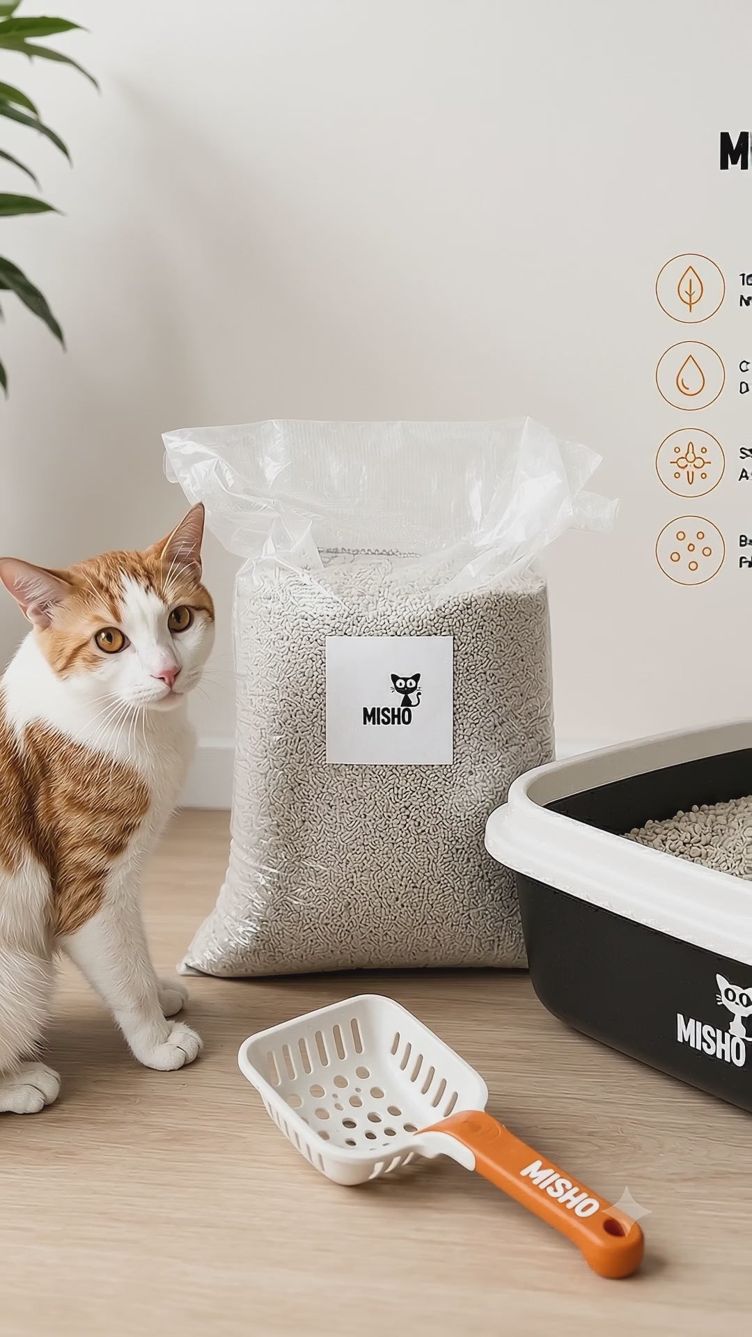Arena Premium para Gatos MISHO | Bajo polvo y control de olores